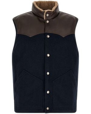 Brunello Cucinelli Paneled Feather-Padded Vest - Blue