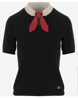 Valentino Top Wool-Blend Tops - Black