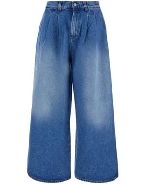 ERL Pleated Cotton Jeans - Blue