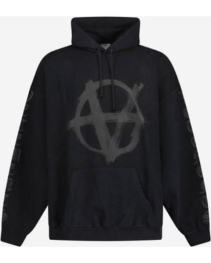 Vetements Cotton Sweatshirt With Print - Black