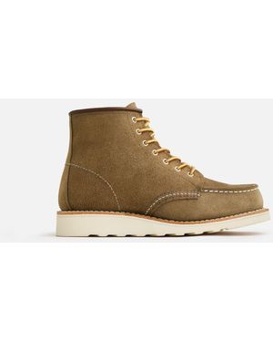Red Wing Lace-Up Ankle Boot With Raised Stitching - Black