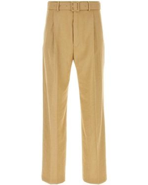 Dries Van Noten Camel Viscose Blend Pant - Natural