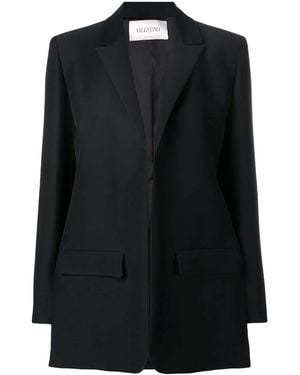Valentino Tailored Silk-Wool Blazer - Black