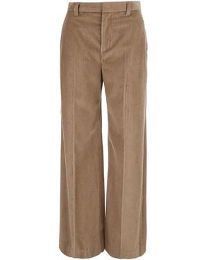 Brunello Cucinelli Wide-Leg Corduroy Pants Cotton - Natural