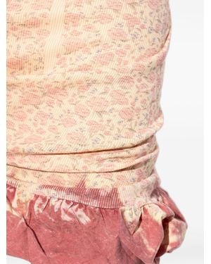 DIESEL Pale Floral Ruffled Skirt - Pink