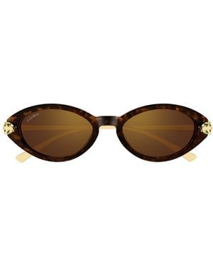 Cartier Cartier Ct0634S Panthère De Cartier 002 Havana Sunglasses - Brown