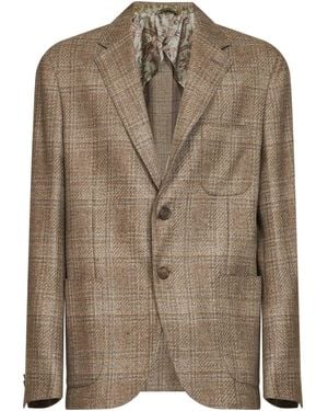 Etro Prince Of Wales Wool Single-Breasted Blazer - Brown