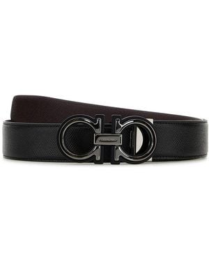 Ferragamo Gancin Reversible Buckle Belt - White