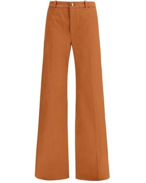 Chloé Canvas Wide-Leg Pants - Brown