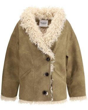 Isabel Marant Marant Etoile Clea Shearling-Effect Faux Fur Coat - Natural