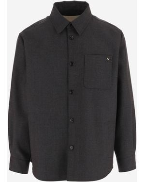 Valentino Jacket Wool-Blend Nylon - Black