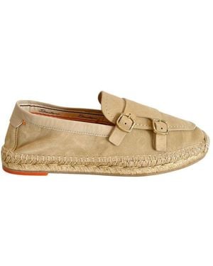 Santoni Beige Leather Sandal - Natural