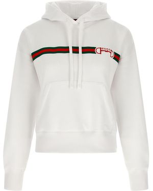 Gucci Web Stripe Embroidered Hoodie - White