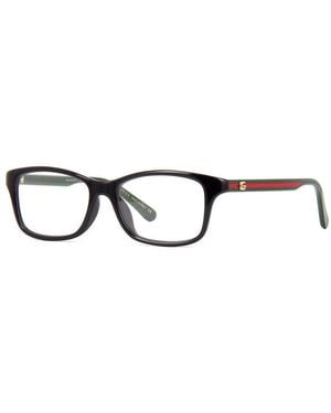 Gucci Eyeglasses Square Full Rim, Shiny-- Frame And Clear Demo Lenses Lens Gg0720Oa002 - Black