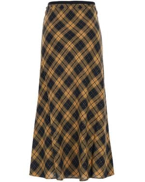 Pinko Skirt With Hotfix Tech Fabric Viscose - Green