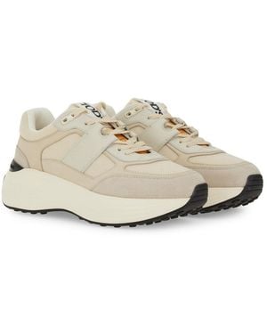 Tod's Fabric And Suede Trainer Leather Trainers - Natural