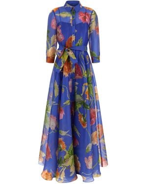 Carolina Herrera Trench Coat Dress Dresses - Blue