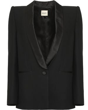 KHAITE Helio Single-Breasted Jacket Viscose Blazers - Black
