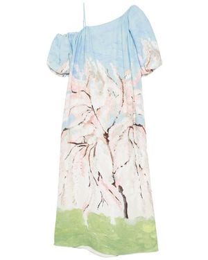 Stine Goya Cherry-Blossom-Print Maxi Dress - Blue