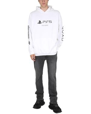 Balenciaga Jeans With Logo Patch - White