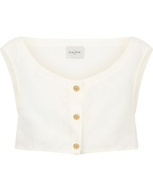 LeKasha Short Cotton Top Tamra Tops - White