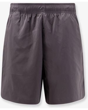 Stone Island Nylon Bermuda Shorts With Embroidered Logo On The Back - Grey