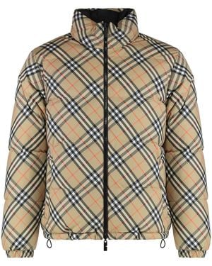 Burberry Reversible Snowdon Check Down Jacket Duck Padded - Brown
