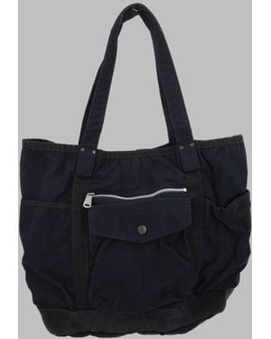 Porter-Yoshida and Co Tote Bag Crag Cotton Nylon Handbags - Blue