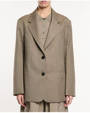 Studio Nicholson Notched Lapel Tailored Blazer Jacket - Natural
