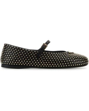 Prada Nappa Leather Ballerinas - Black