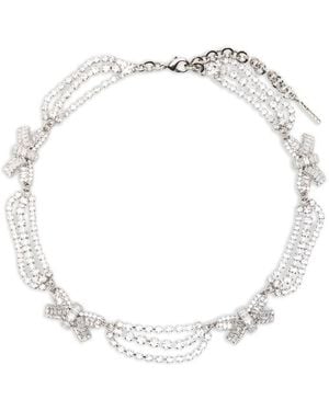 Alessandra Rich Jewelry With Bow Details Plated Brass: 20. Necklaces - Metallic