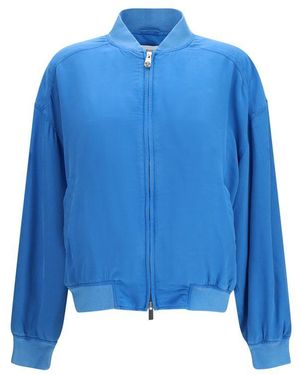 Versace Blue Silk Bomber