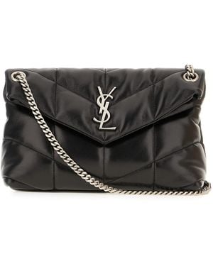 Saint Laurent Nappa Leather Small Puffer Shoulder Bag - Black