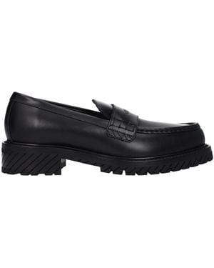 Off-White c/o Virgil Abloh Leather Slip-On Loafers - Black
