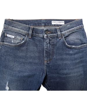 Dolce & Gabbana Distressed Slim Jeans - Blue
