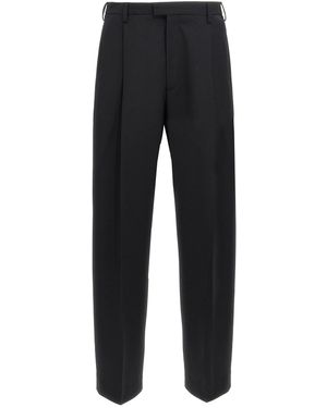 Marni Straight Leg Wool Blend Trousers - Black