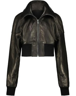 Rick Owens Concordia Dracucollar Cropped Jacket - Black