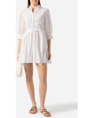 MC2 Saint Barth Cotton Short Dress Daisi With Embroideries - White