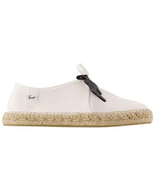 KENZO Kenzo Cotton Canvas Espadrille Flat - White
