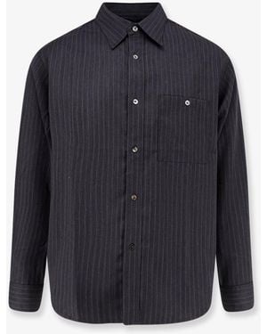 Tonywack Striped Wool Blend Shirt - Blue