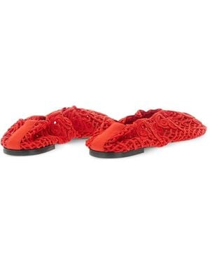 Odissi Flat Shoes Outer: Fabric - Red