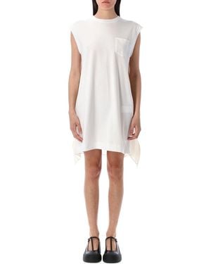Sacai Paneled Mini Dress - White