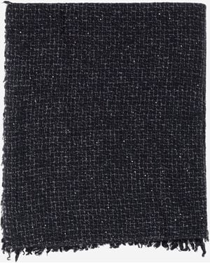 Faliero Sarti Elisa Cashmere Blend Scarf With Sequins - Black