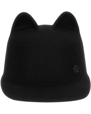 Maison Michel Rabbit Fur Cap (Baseball Hat) - Black