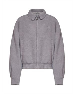 GIUSEPPE DI MORABITO Light Textured Fabric Bomber Jacket - Gray