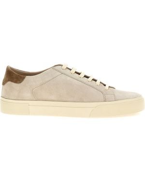 Brunello Cucinelli Calfskin Low Top Trainers - Natural