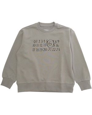 MM6 by Maison Margiela Crewneck Sweatshirt Cotton Hoods & Sweatshirts - Grey