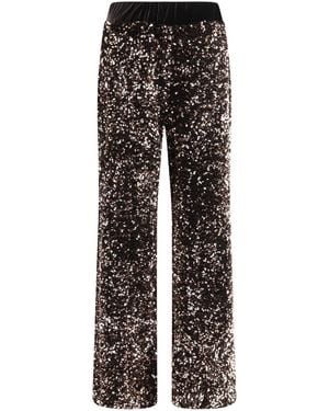 Ella Velvet Trousers With Sequins Polyamide - Black