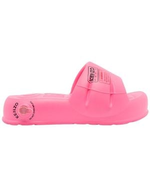 ★25SS Kenzo LOGO PUFFER SLIDE ピンク カジュアル サンダル ☆25SS Kenzo LOGO PUFFER SLIDE ピンク カジュアル サンダル