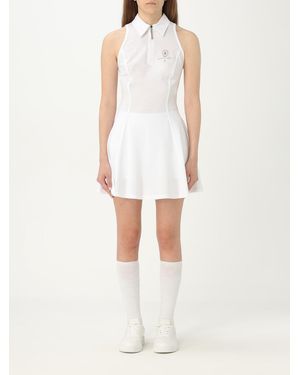 Brunello Cucinelli Optical Zip Collar Dress - White